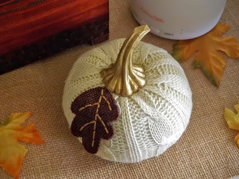Gold & White Sweater Pumpkin